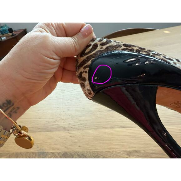 White House Black Market Leopard Patent Leather Heel, Size 8.5 - Picture 8 of 9